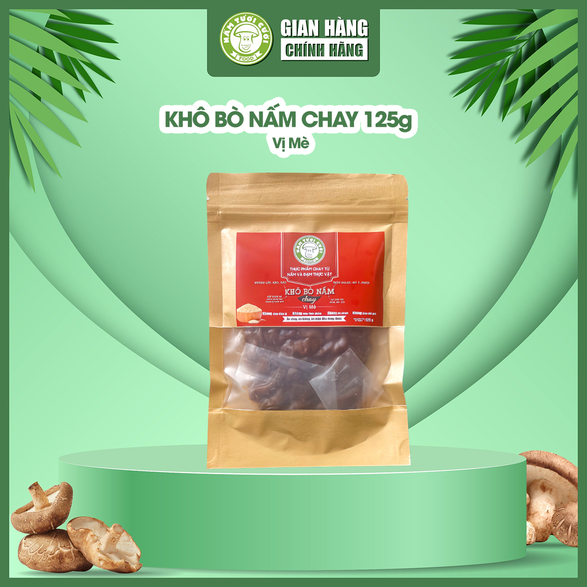Khô bò nấm chay vị mè 125g nấm tươi cười
