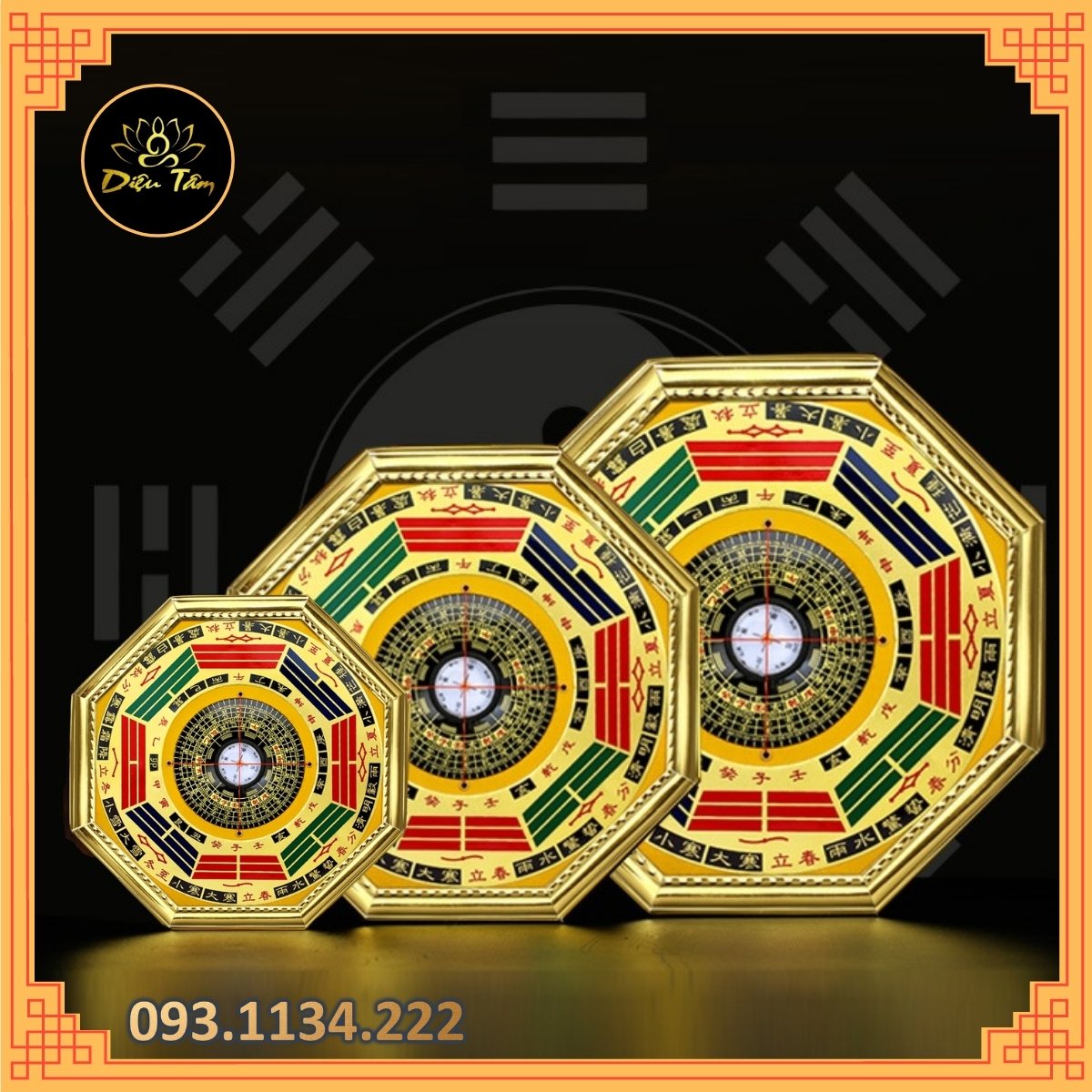 La bàn phong thủy kèm hướng dẫn sử dụng F16 - La bàn bát quái treo