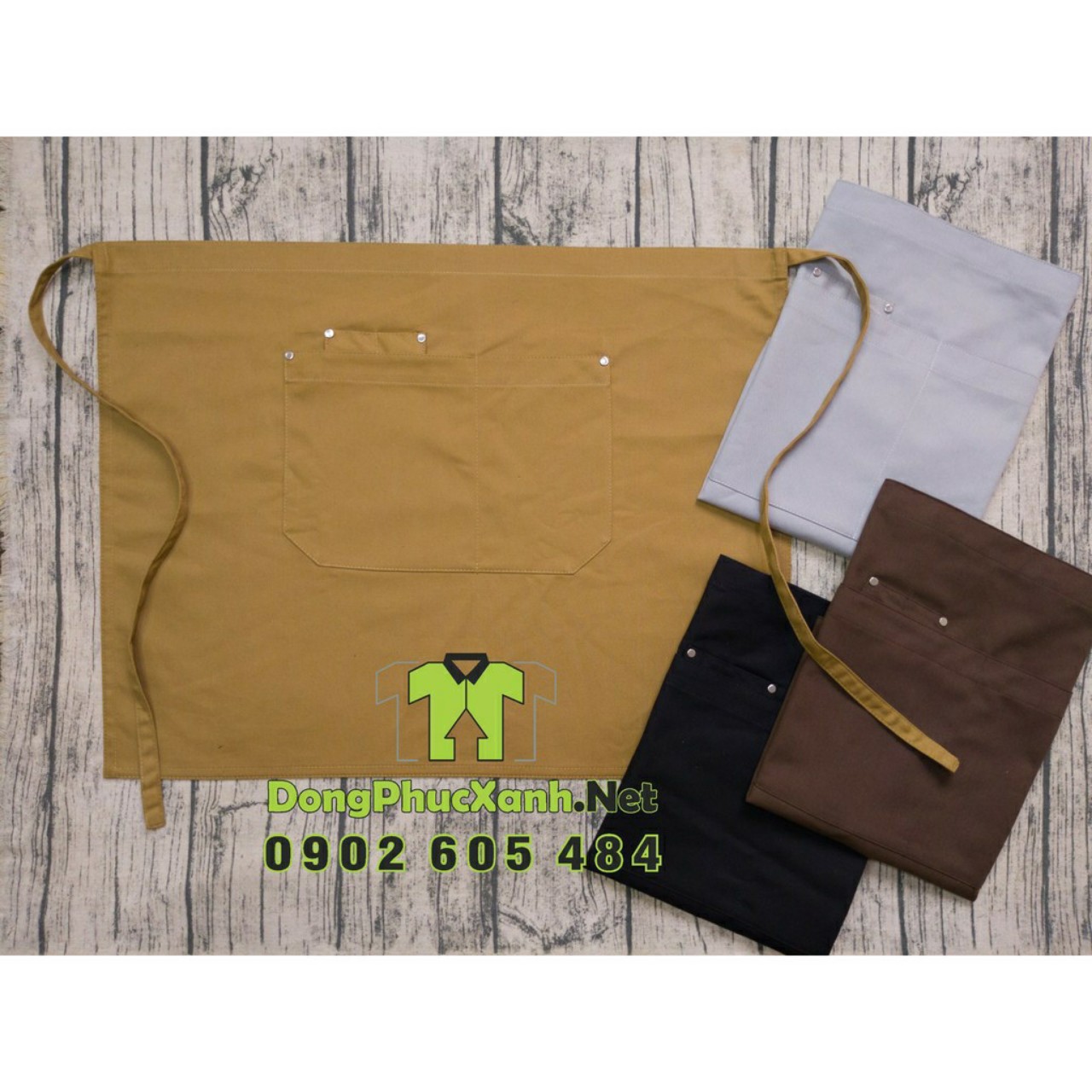 Tạp dề phục vụ cafe Tạp dề màu be Tạp dề phục vụ Tạp dề cho nam nữ làm đồng phục