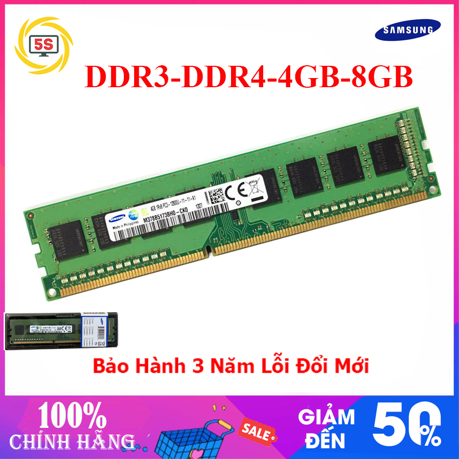 Ram pc samsung ddr3 4gb buss 1600-bh 36tháng đổi mới
