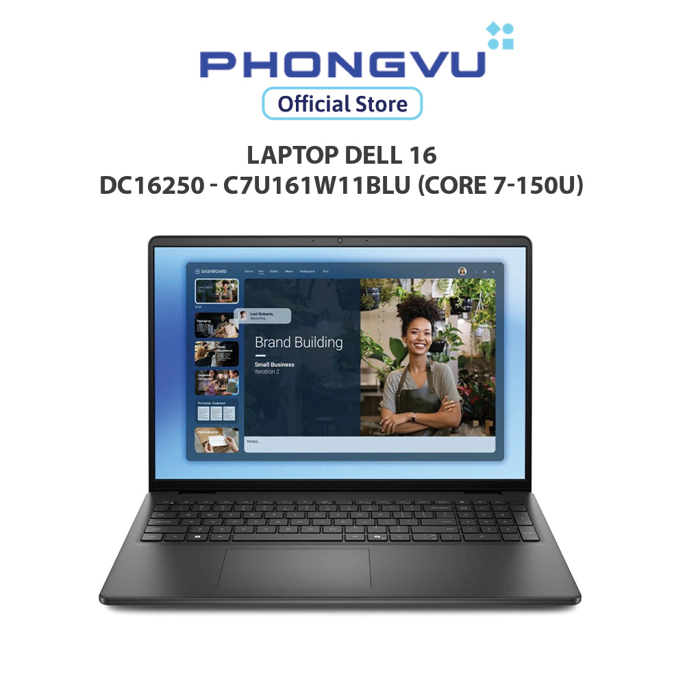 Dell 16 Dc16250 Laptop - C7U161W11Blu (Core 7-150U) Carbon Black - 12 Month Warranty Giá 29,390,000 Đồng*Miễn phí vận chuyển