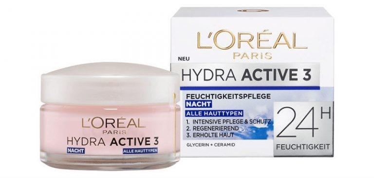 Kem Dưỡng Da Loreal Hydra Active 3 Nacht Cho Da Khô Và Nhạy Cảm Ban Đêm, 50 ml nội địa Đức