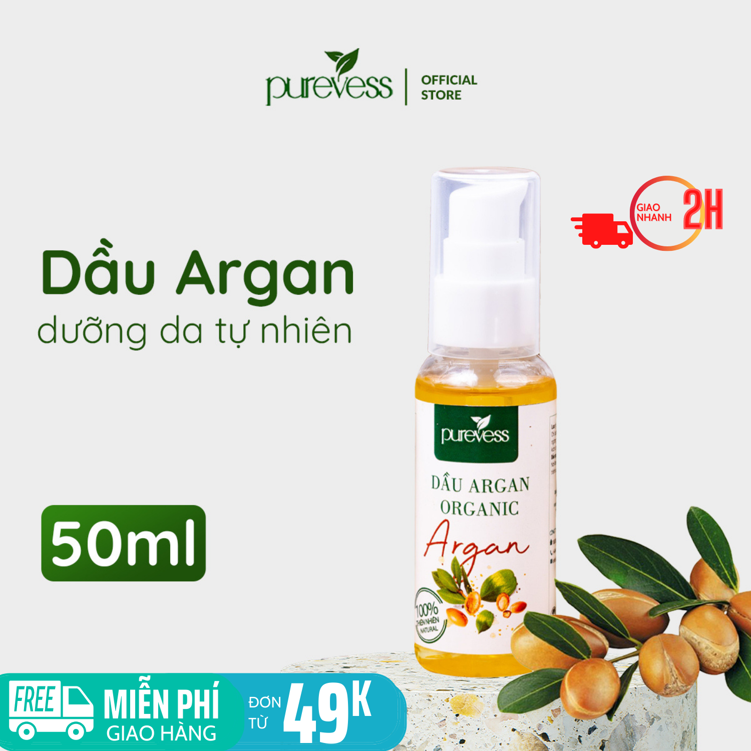 Dầu Argan Purevess - Dầu dưỡng tóc - Dầu dưỡng body