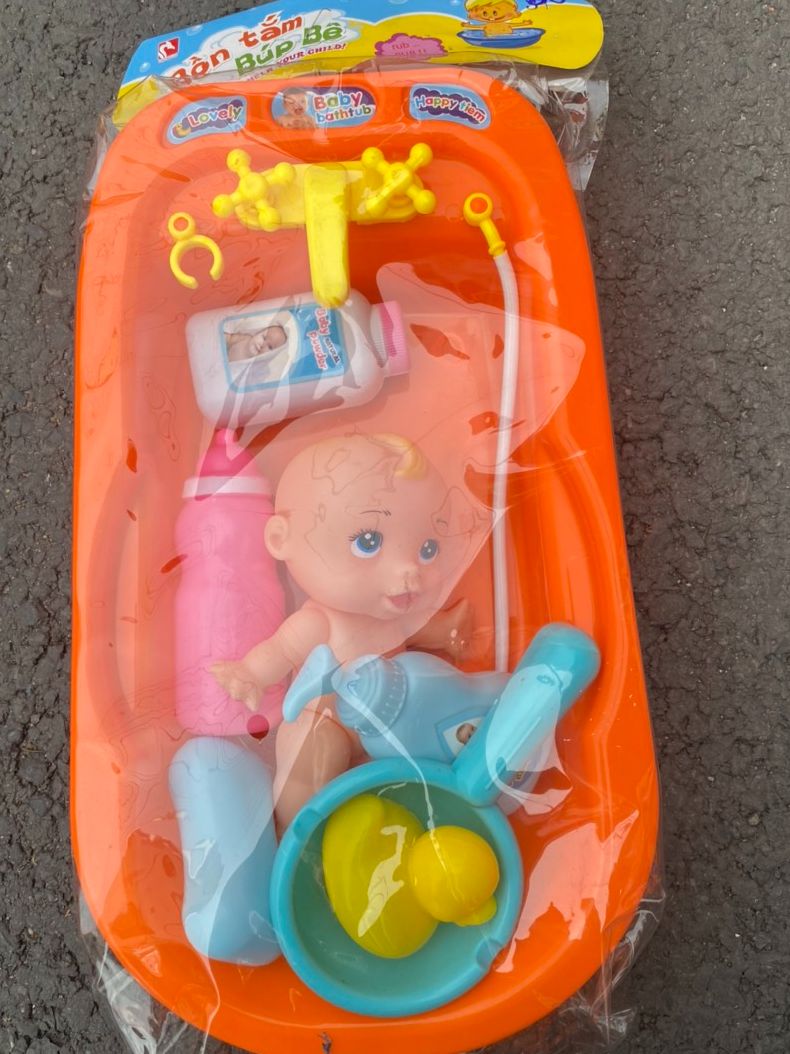 Đồ chơi thau tắm búp bê kèm phụ kiện nhà tắm cho bé - đồ chơi chậu tắm em bé