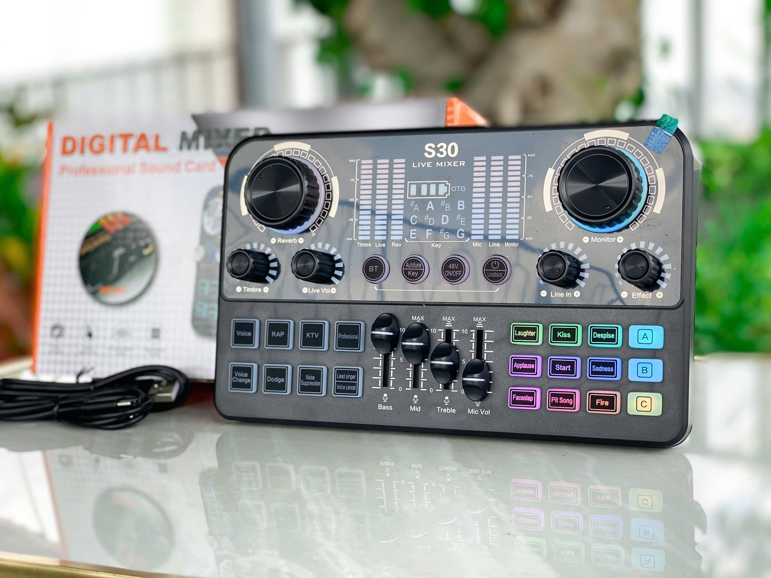 Soundcard S30– Soundcard chuyên thu âm, livestream, karaoke online, Đầy đủ chức năng auto tune, đổi giọng, hiệu ứng khán giả