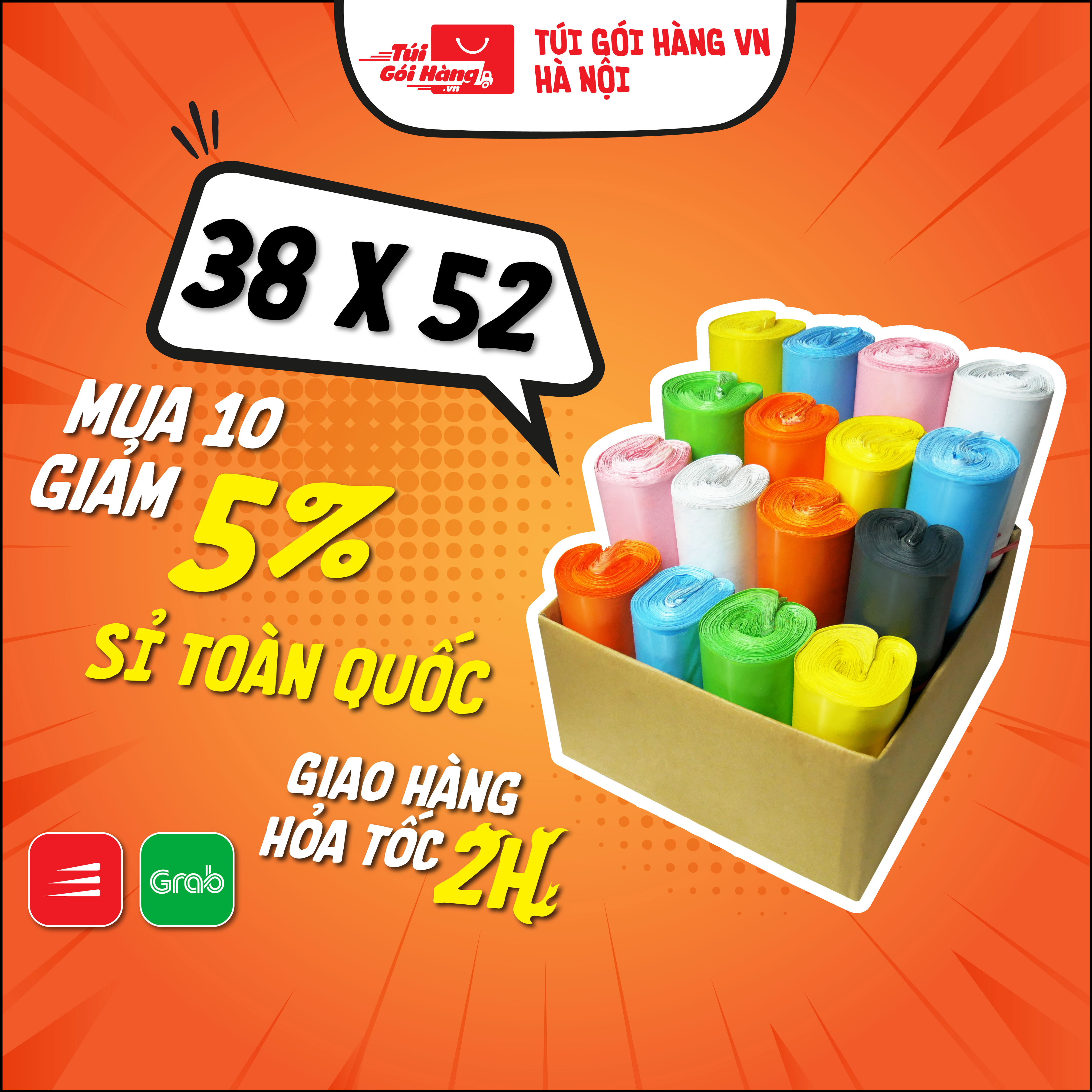 Túi Gói Hàng 38x52 TUIGOIHANG Cuộn 100 Cái - Sỉ ngay từ 100 cuộn giá nhà máy