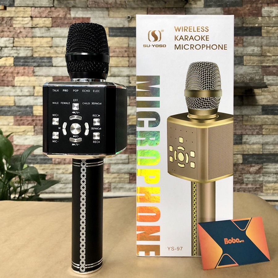 Micro Bluetooth Mic Hát Không Dây Mic YS 97 Cao Cấp Micro YS-97 Mic Karaoke Bluetooth Tích Hợp Live Stream Mic Karaoke Bluetooth Cao Cấp YS-97 Tích Hợp Loa Bass Không Dây. Chống Hú Hát Cực Đã