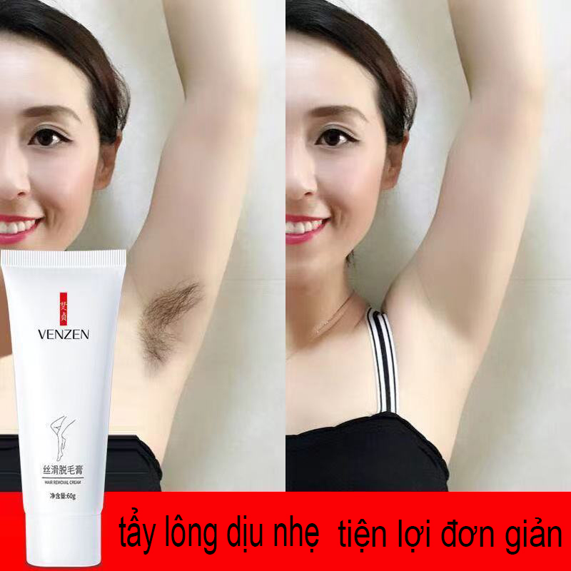 Kem tẩy lông Yizhichun 60g, tẩy da dịu nhẹ dành cho nam và nữ, dịu nhẹ tẩy lông vùng nách, hông đùi, kem tẩy lông khiến làn da bóng mịn
