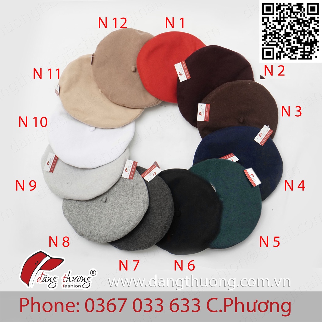 Mũ nồi beret chất liệu nỉ dạ dày dặn