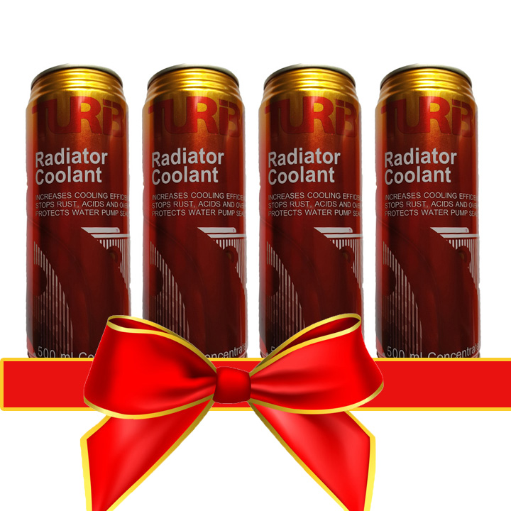 COMBO 4 chai 500ml nước làm mát xe máy, ô tô màu đỏ Turbo Radiator Coolant
