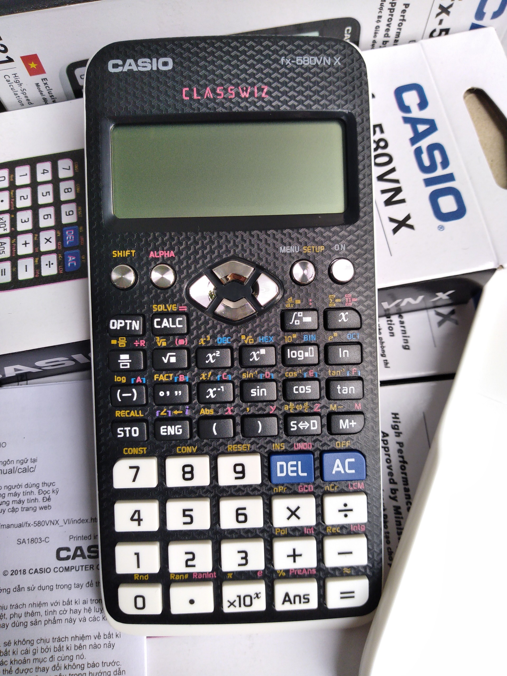 [HCM]Máy Tính Học Sinh FX 580VNX Nhập Khẩu - Tặng kèm 1 bút bi viết xong xóa được thần kỳ