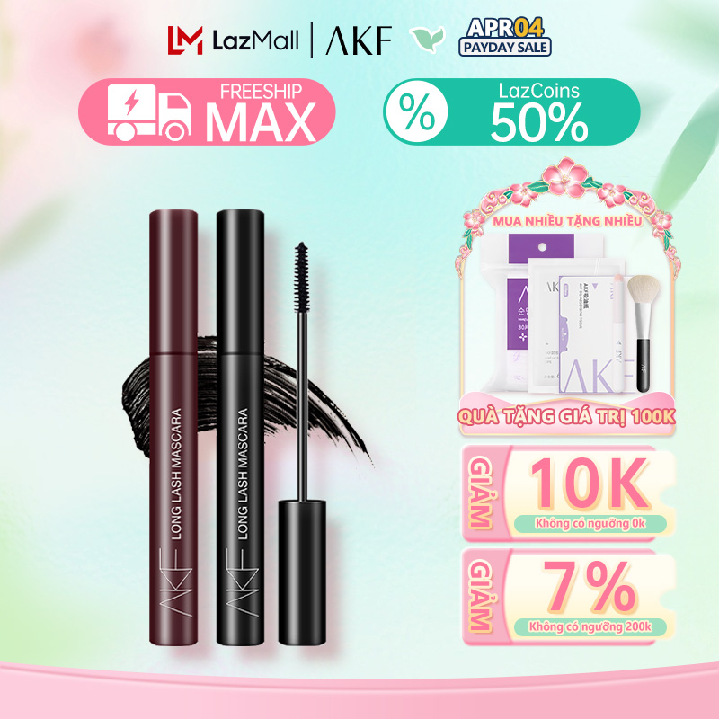 【AKF Long Mascara Siêu xoăn Không thấm nước Nâng lông mi Dày Lông mi Filler Roll Eye Makeup Chống mồ hôi Đen