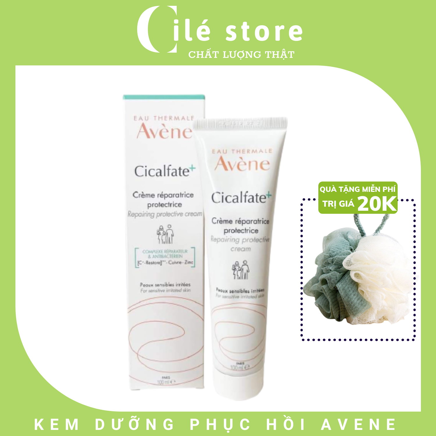 Kem dưỡng Avene Cicalfate Restorative Skin Cream phục hồi làm lành sẹo và