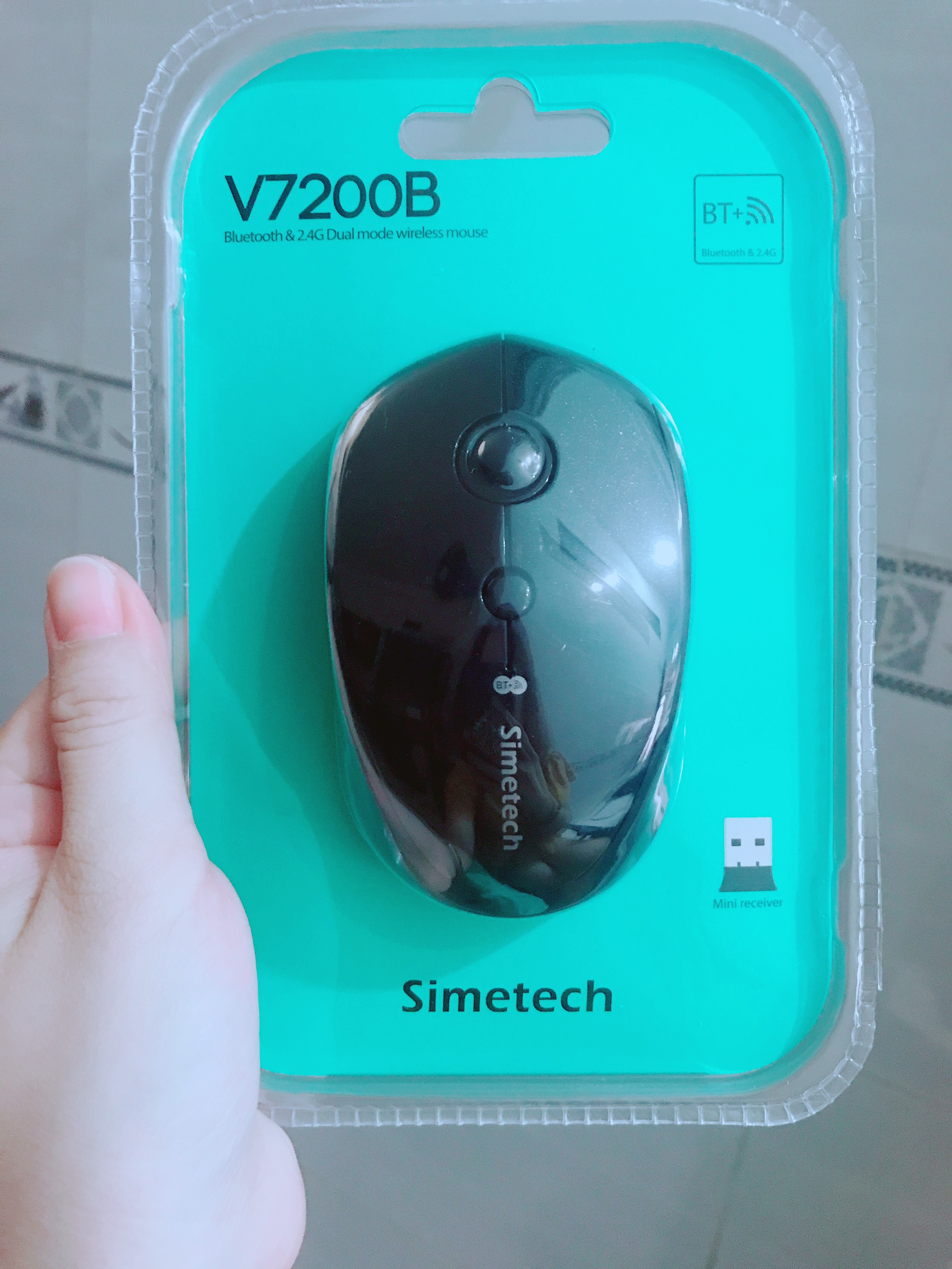 Chuột bluetooth + wireless chống ồn simetech v7200b