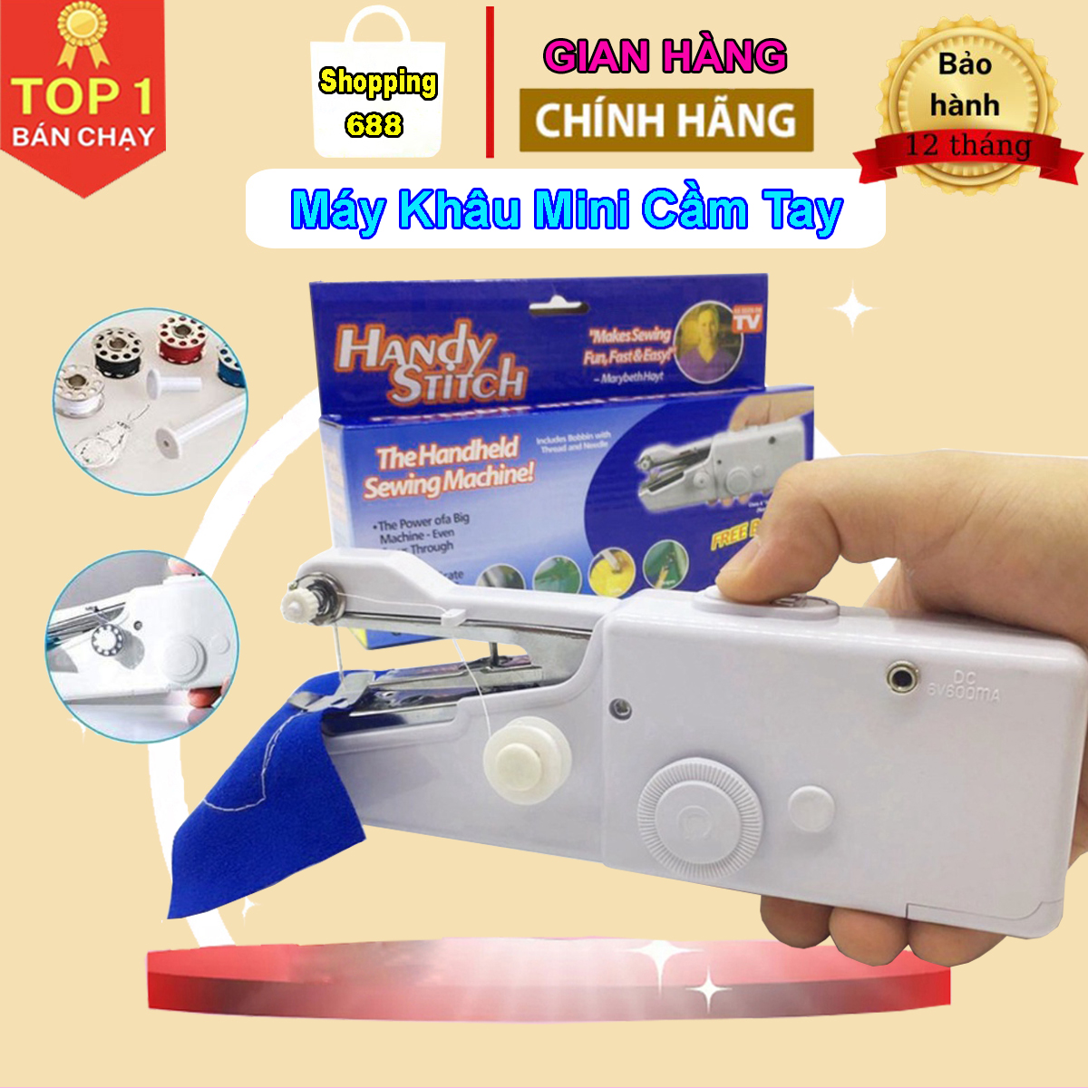 Máy khâu cầm tay Handy Stitch, máy may mini cầm tay, máy may gia đình đa năng, máy khâu quần áo, máy khâu mini, máy may gia đình, máy khâu đa năng mini, máy khâu mini gia đình, máy may cầm tay mini, may khau cam tay, máy may mini