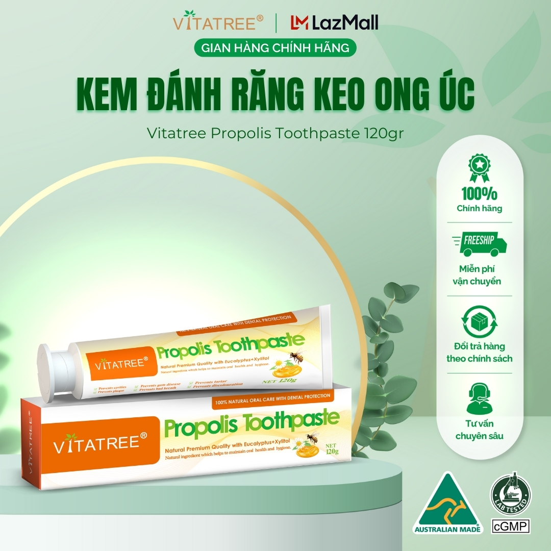 Kem đánh răng keo ong Vitatree Propolis Toothpaste 120g - Hàng nhập khẩu Úc chính hãng