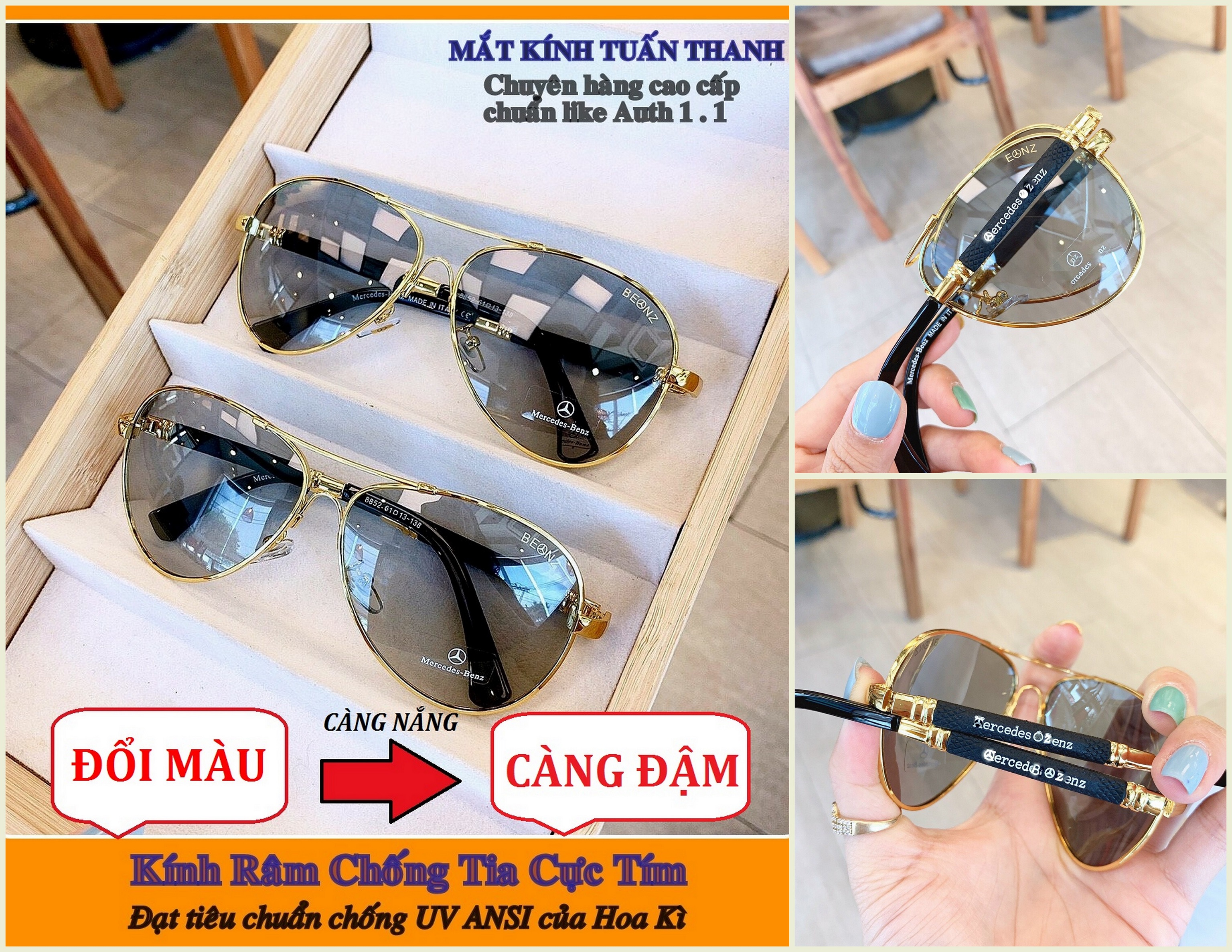 Loai đổi màu nhanh đậm, gọng TiTan siêu dẻo - ĐẲNG CẤP Cam kết fullbox