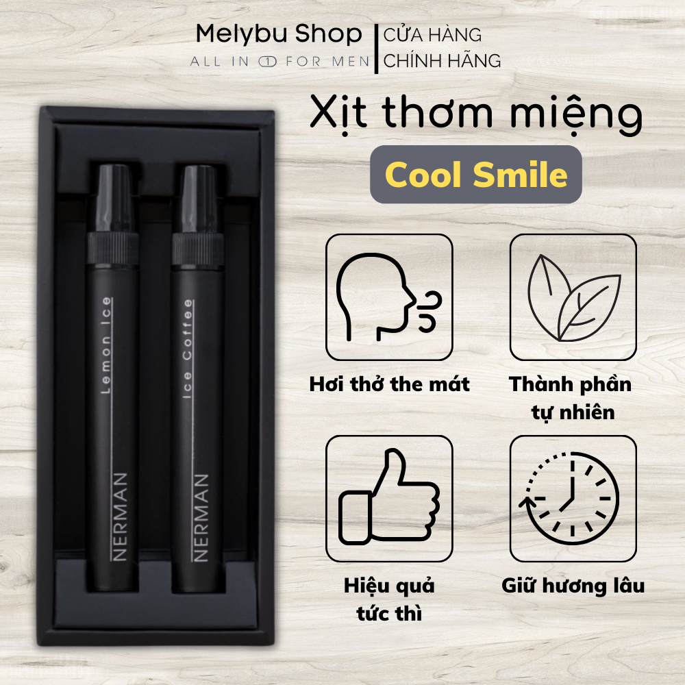 Xịt Thơm Miệng Nerman Cool Smile - Xịt Thơm Miệng Nerman Cool Smile Hương Thơm Tươi Mát Tiến Sát Gần Nhau Hơn