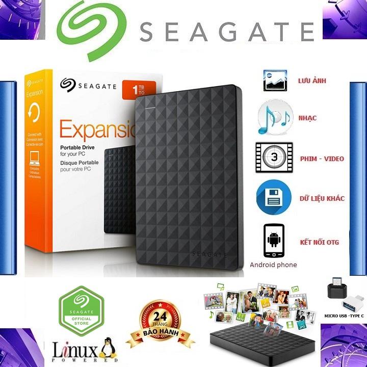 HCM ổ cứng di động Seagate Expantion 500GB 320GB 250GB 1TB USB 3.0 BH 24 Tháng-Tặng túi chống sốc  dùng kết nối với SmartPhone