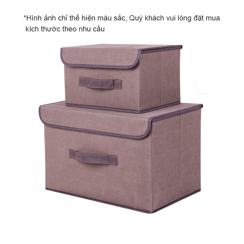 Hộp Vải Đựng Đồ, Quần Áo, Đồ Lót, Ga Giường Có Thể Gấp Gọn/ Thùng Đựng Đồ Đa Năng Có Nắp Đậy
