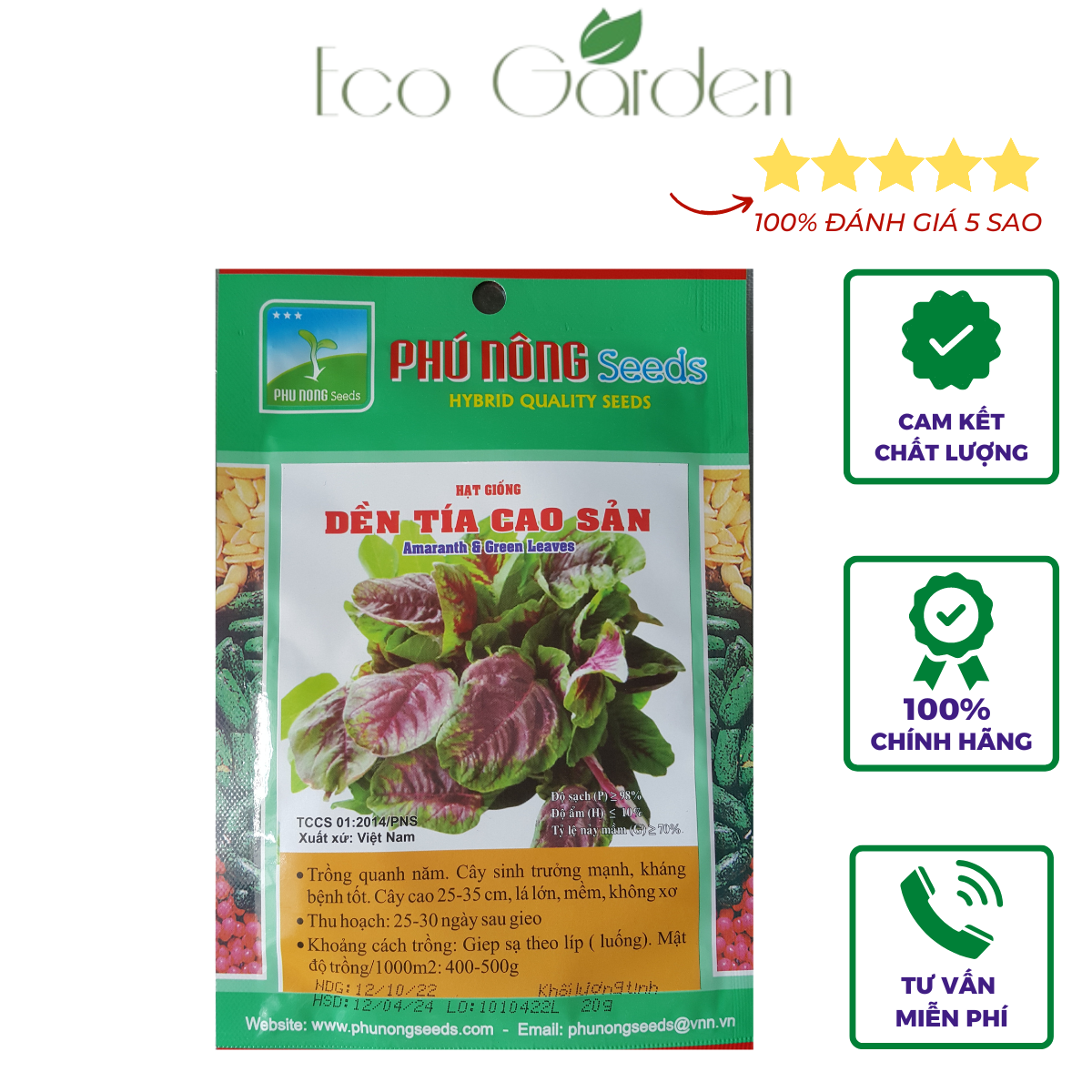 Hạt giống dền tiều phú nông - 20gr