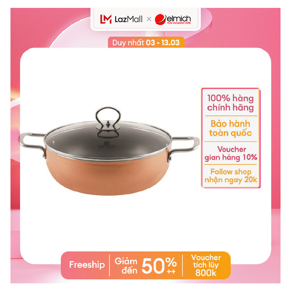 Nồi lẩu chống dính vân đá smartcook sm-5552kmb size 26cm