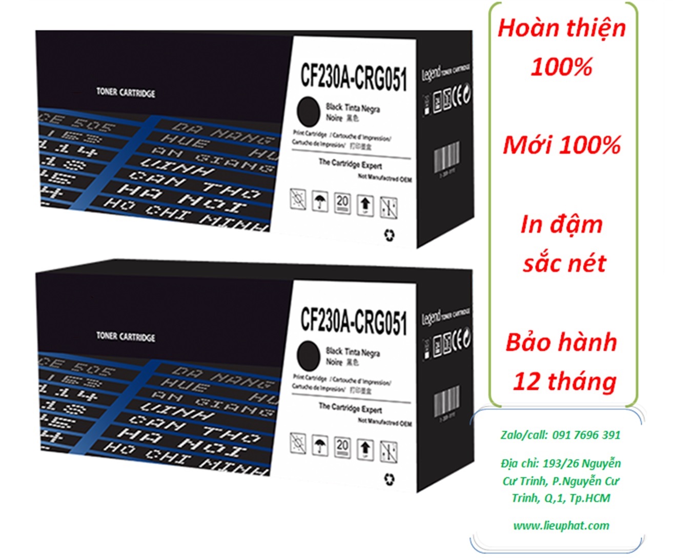 Hộp mực máy in canon 161dn-162dw-hp m203dn-m203dw-m227sdn-m227fdn-m227fdw-cf 230a-canon crg 051-cartridge tương thích