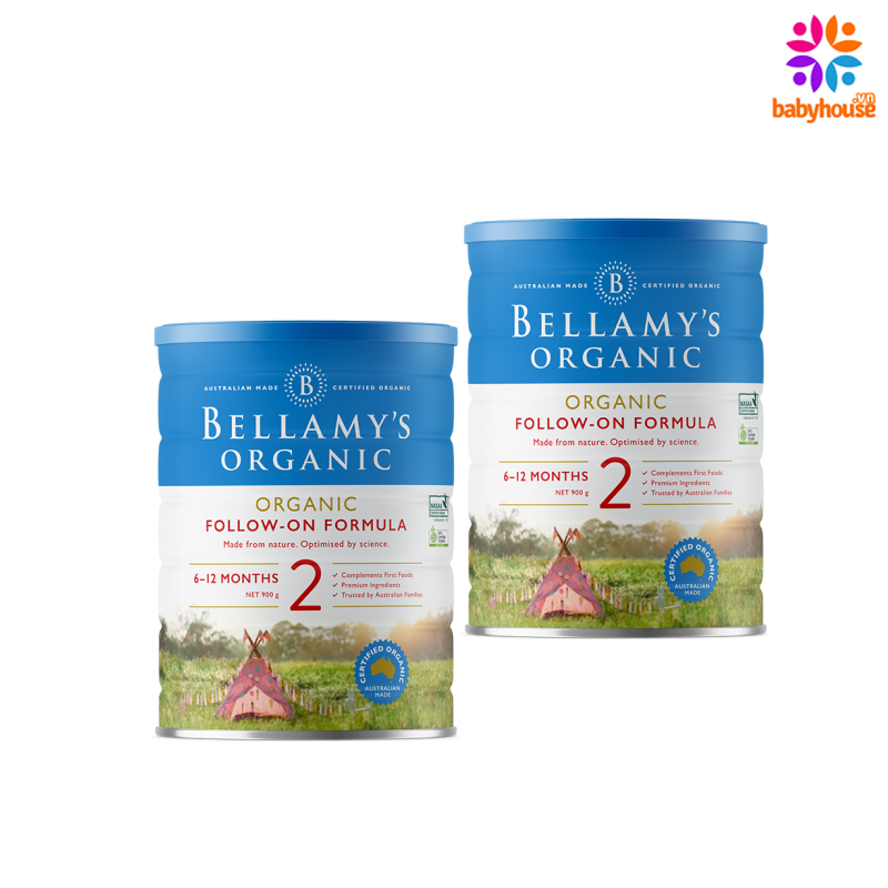 Combo 2 lon Sữa Bellamy s Organic số 2 900g