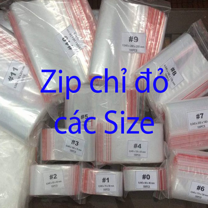 [Giá sỉ] Túi Zip Chỉ Đỏ / Các size - EnterFood