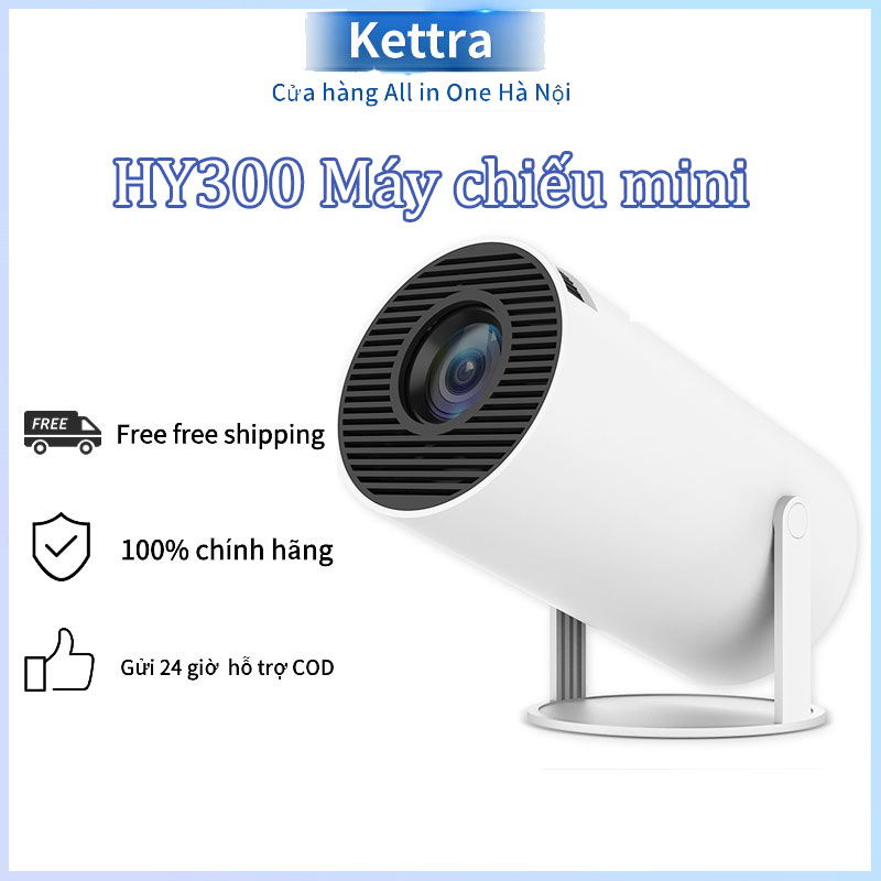 Máy chiếu mini HY300/X8MAX/HY320 có độ phân giải Full HD và âm thanh trung thực Android 11.0 Thích hợp để xem phim và giải trí tại nhà Đi kèm