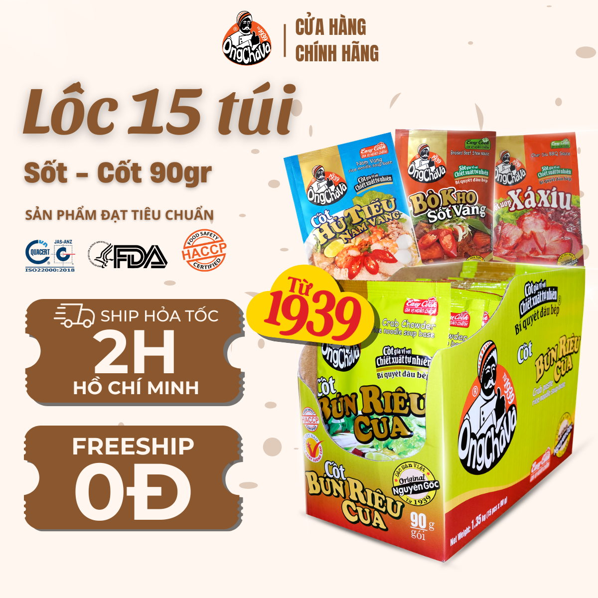 Lốc 15 Gói Sốt - Cốt Thương Hiệu Ông Chà Và 90g - Hàng Chính Hãng