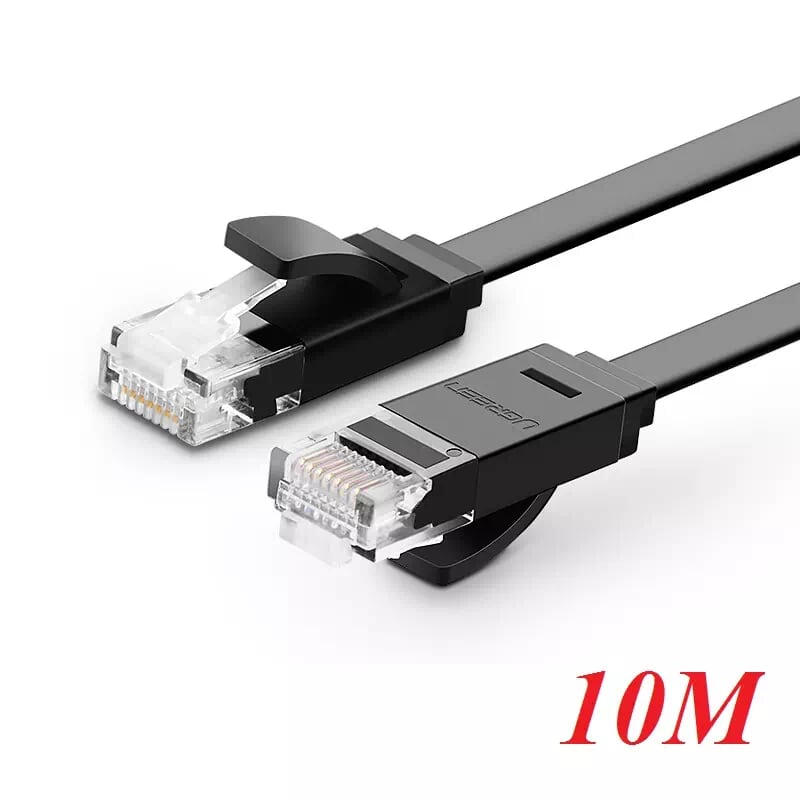 Ugreen 50178 10m màu đen cáp mạng lan cat6 dây dẹt nw102