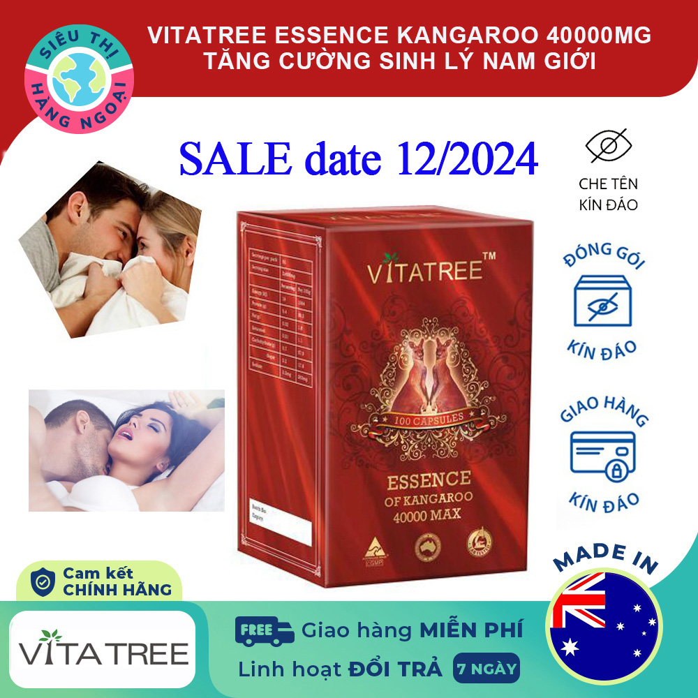 Tăng cường sinh lý Nam giới-Viên uống Vitatree Essence Of Kangaroo 40000 Max Made in Australia
