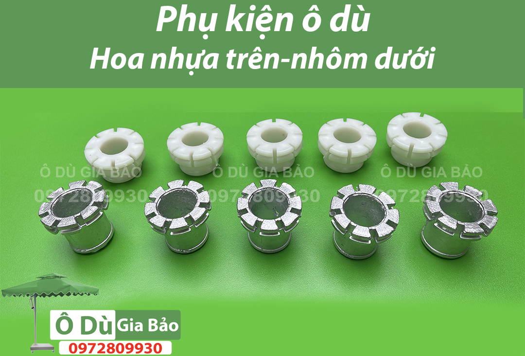 Phụ Kiện Ô Dù- Hoa Ô Chính Tâm Tròn 12nan 10nan 8nan- Các Loại Chất Nhôm Đúc