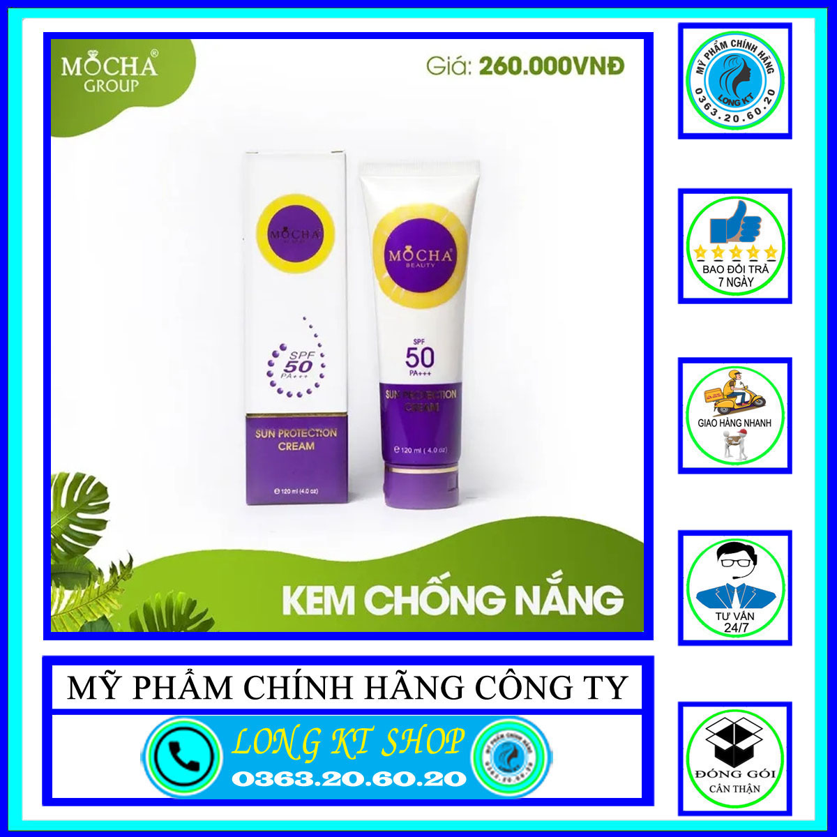 Kem Chống nắng kèm dưỡng trắng da Mocha
