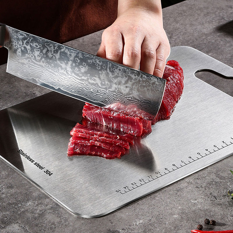 [LOẠI TO] Thớt inox 304 kháng khuẩn chống mùi, Thớt inox cao cấp , Thớt inox loại to 34x24cm ,Thớt chống ẩm mốc , Không gây cùn DAO, an toàn sức khỏe , Mua thớt inox ở đâu