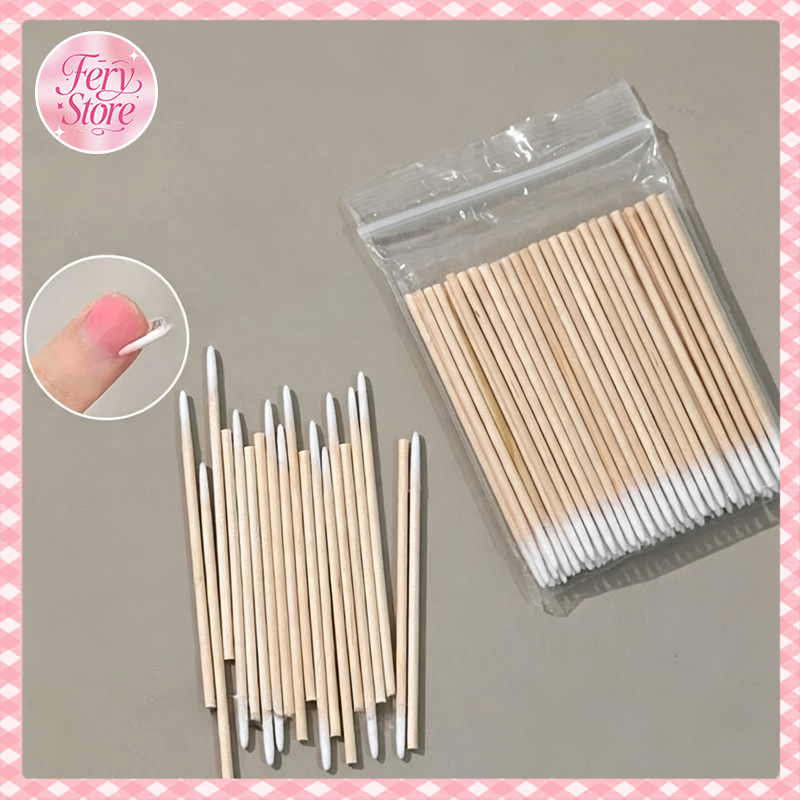 Tăm bông chùi khoé , chùi lem viền móng - set 100 cây