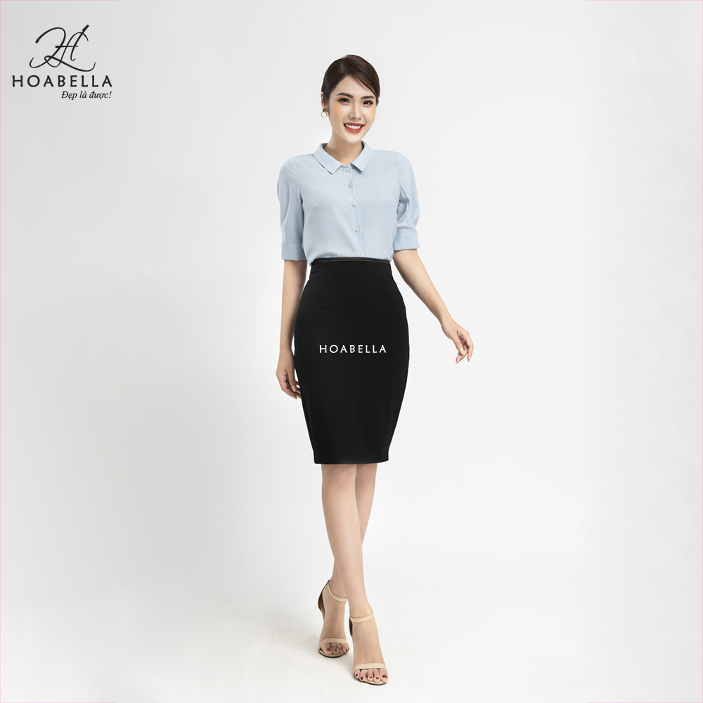 Áo Sơ Mi Nữ HOABELLA Cổ Sen, Tay Lỡ, Lụa Chéo (SM106)