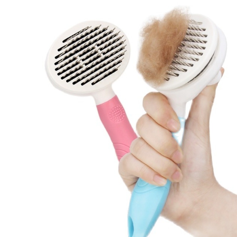 Lược chải lông chó mèo - lược kim chải lông có nút bấm đẩy lông rụng - chăm sóc lông mèo