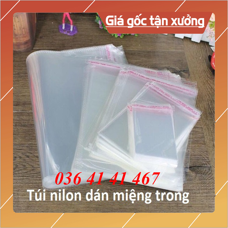 [Size 6x10] Combo 200 Túi Nilong Keo Dán Miệng OPP Trong Suốt, Bọc Kiếng, Đóng Gói, Đựng Phụ Kiện, Q