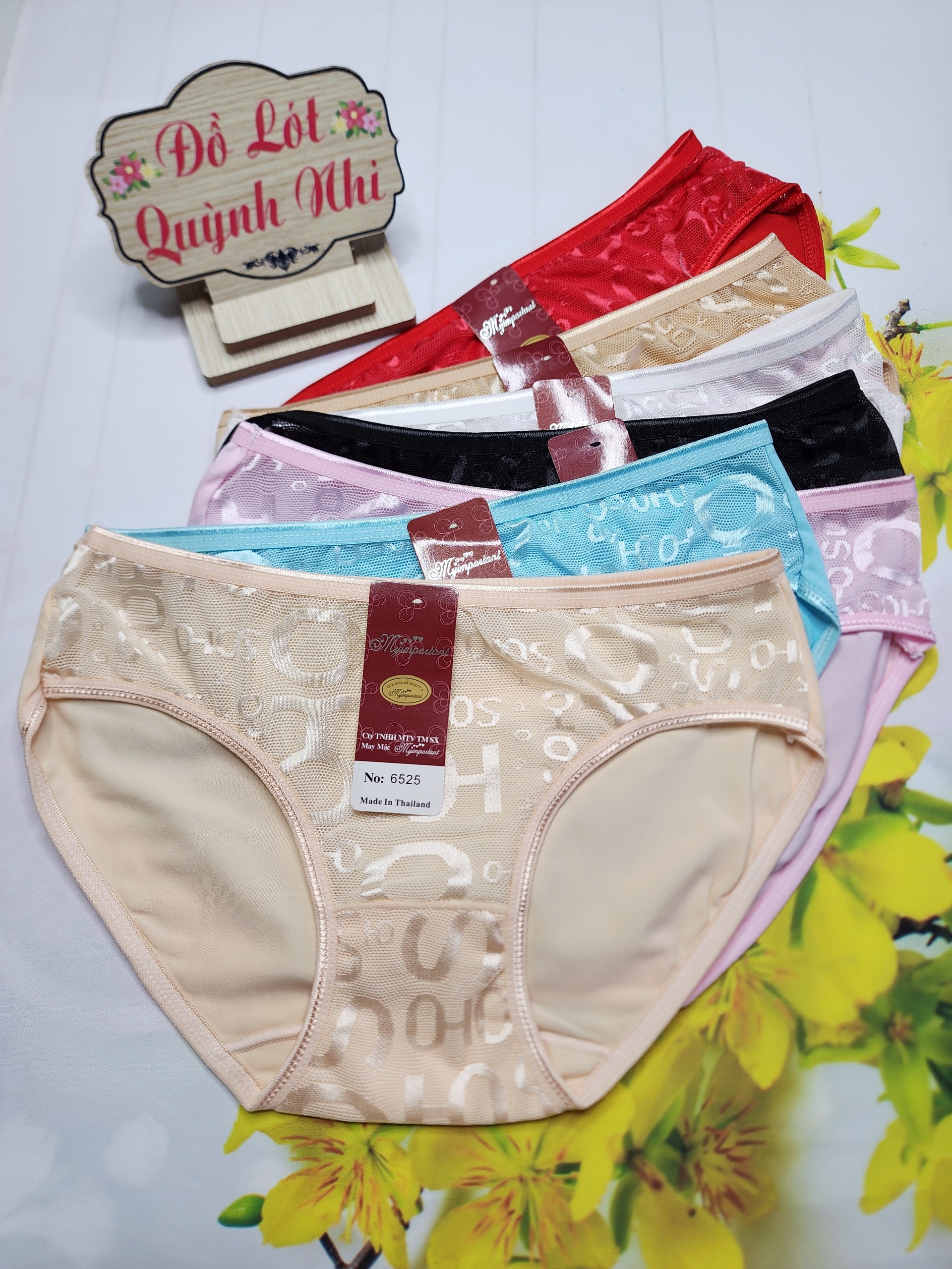 Combo 10 Quần Lót Nữ Cotton Thái Thông Hơi Phối Ren Size 45-55 Kg (6525) Form Ôm Dáng Chuẩn, Chất Vải Mịn Co Giãn Thoáng Mát  - Đồ Lót Quỳnh Nhi