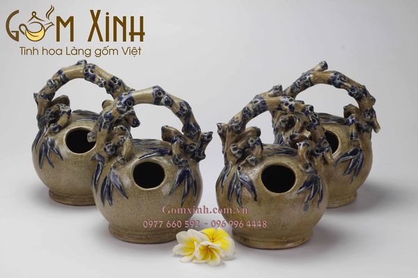 Bình vôi Bát Tràng 500ml men rạn giả cổ (160.000đ/1 cái)