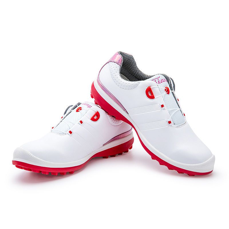 Giày Golf Mới Giày Nữ Chống Thấm Nước Khóa Vặn Dây Giày Chống Trượt Đế Cố