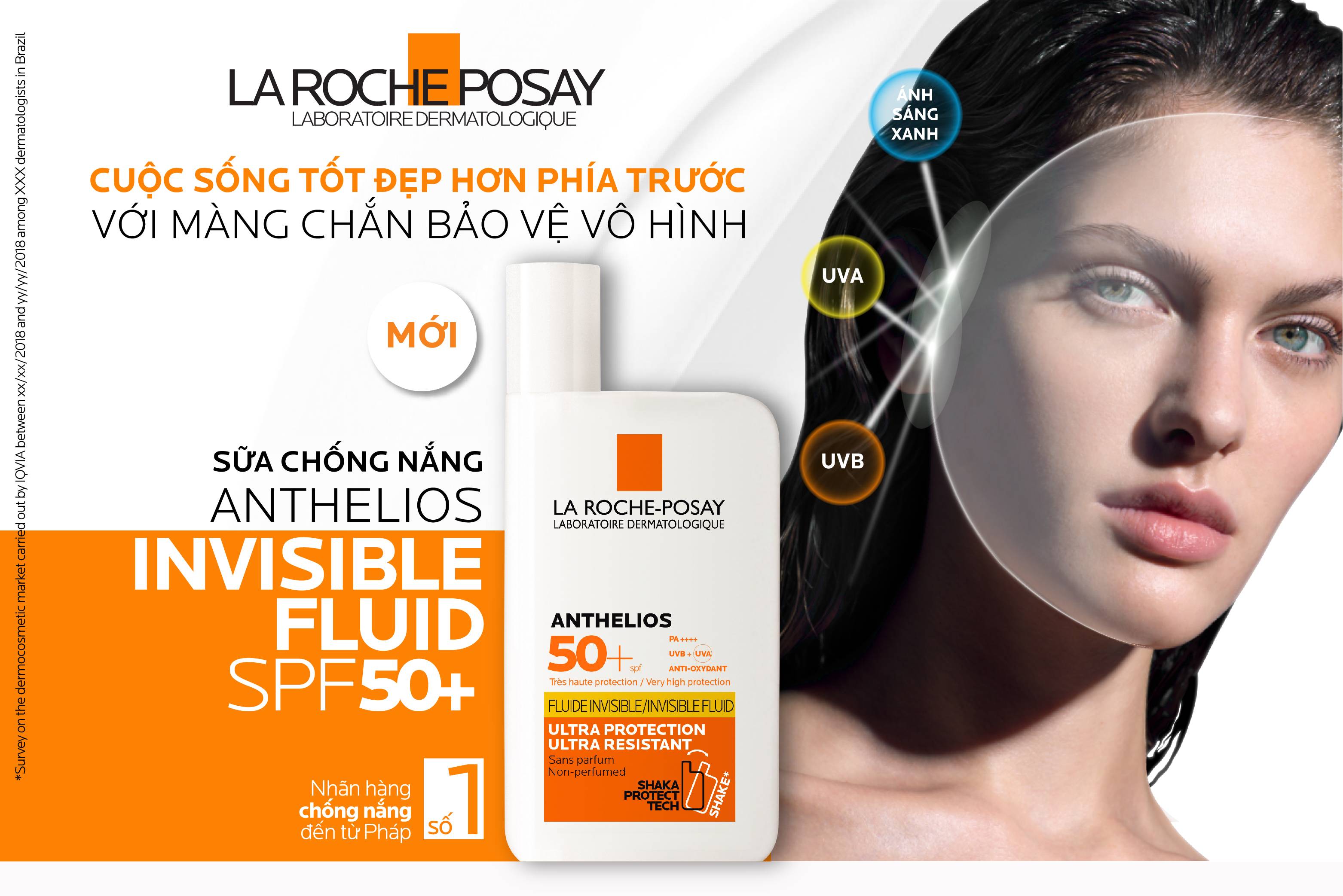 Kem chống nắng dạng sữa lỏng nhẹ không nhờn rít La Roche-Posay Anthelios Invisible Fluid SPF 50+ 50ml 2 776838f7dd4378af6d7f4de7dbfe7f43