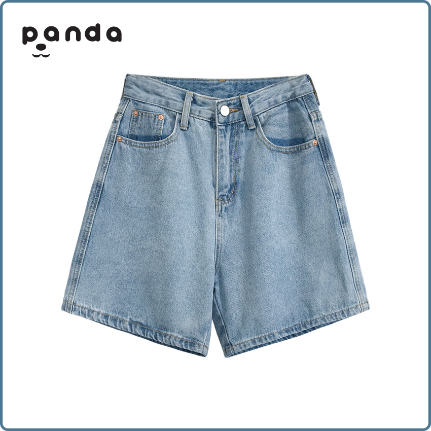 Quần Short Jean Nữ Ngố 4 Mẫu Ống Rộng PANDA BAEBI 🐼 Quần Short Bò Jean Trơn Cá Tính 🐼