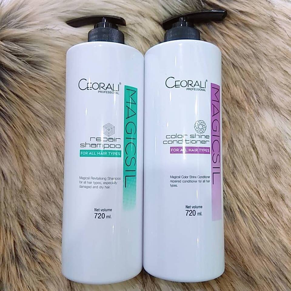 Dầu gội và xả Ceorali Magicsil phục hồi tóc chuyên sâu 720ml