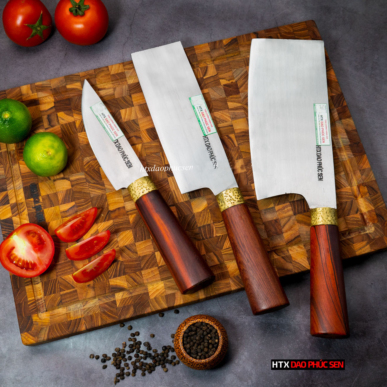 BỘ DAO BẾP KHÔNG RỈ HTX DAO PHÚC SEN CB91