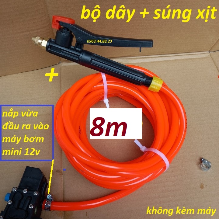 bộ súng xịt rửa xe mini 12v - máy rửa xe