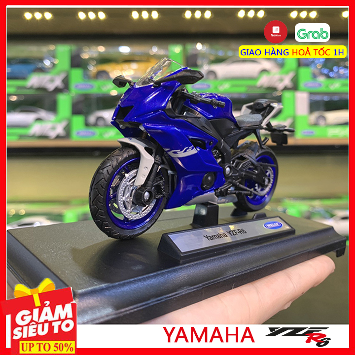 Mô hình xe moto yamaha YZF R6 2020 tỉ lệ 1 18 Hãng Welly