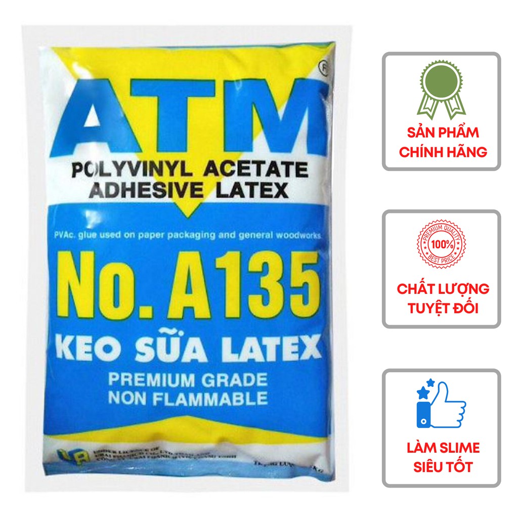 Keo sữa atm 1kg nguyên liệu làm slime, keo sữa dán giấy gói 1kg cao cấp